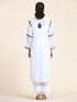 Nishtha in Noor HOK Muslin Chikankari kurti for Women- White With Black